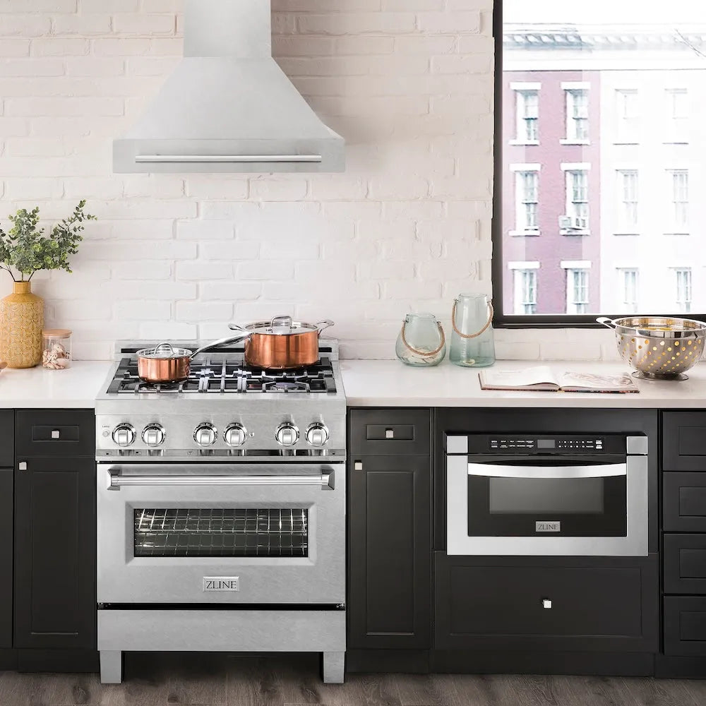 ZLINE 30-inch range hood in satin stainless steel 8654SNX-30, front view