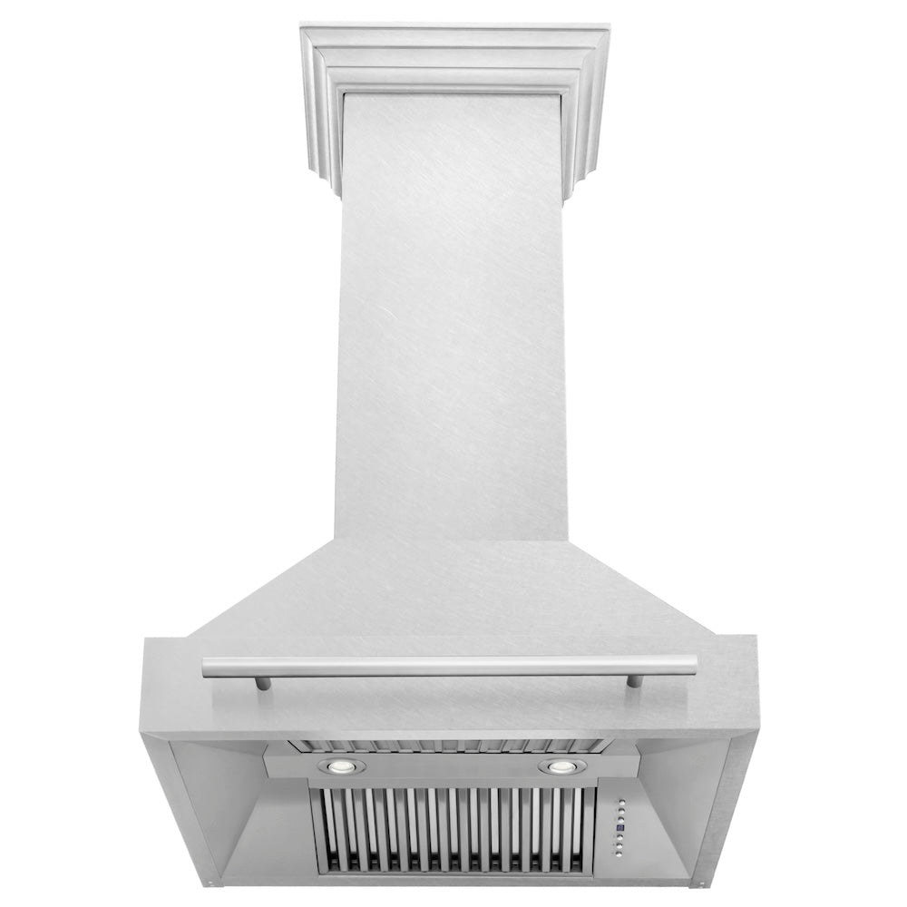 ZLINE 30-inch range hood in satin stainless steel 8654SNX-30, front view