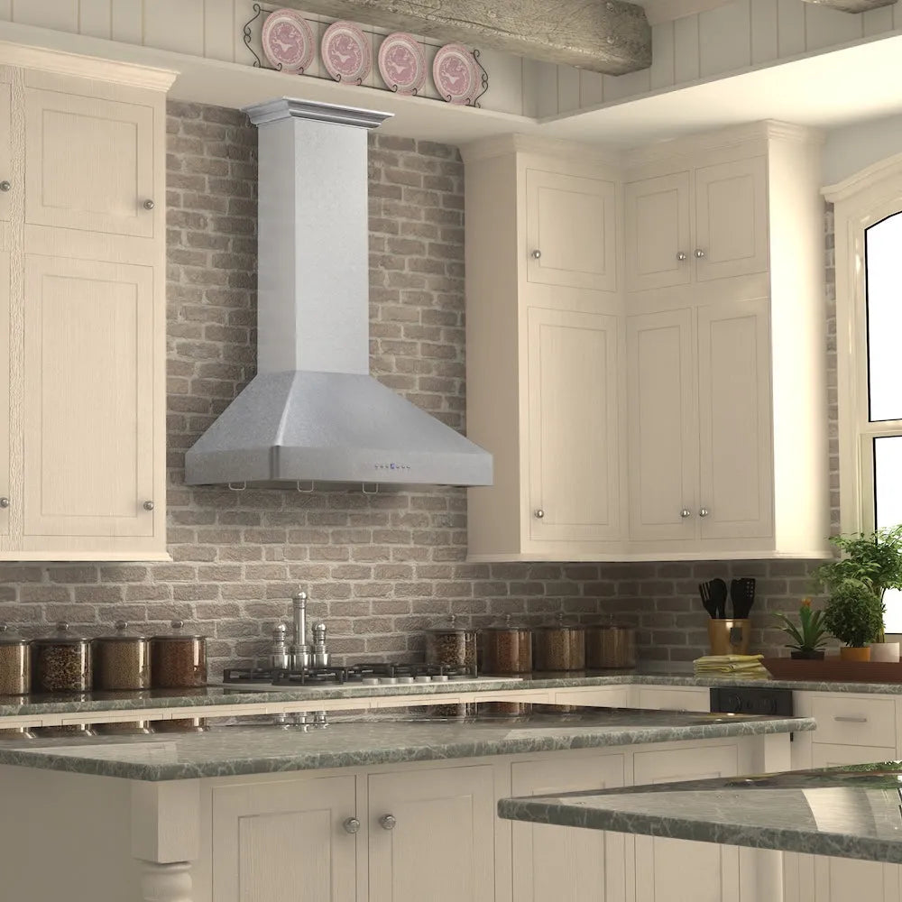 ZLINE 36-inch range hood in satin stainless steel 8KF2S-36, view 2