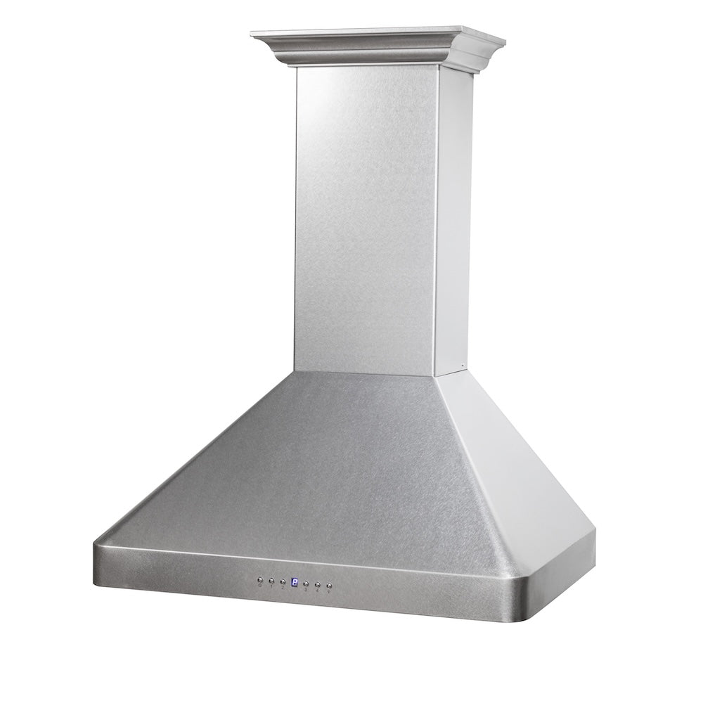 ZLINE 36-inch range hood in satin stainless steel 8KF2S-36, side view