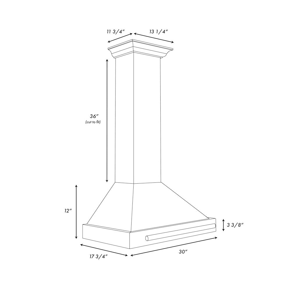 ZLINE 30-inch range hood in satin stainless steel KB4SNX-C-30, view 6