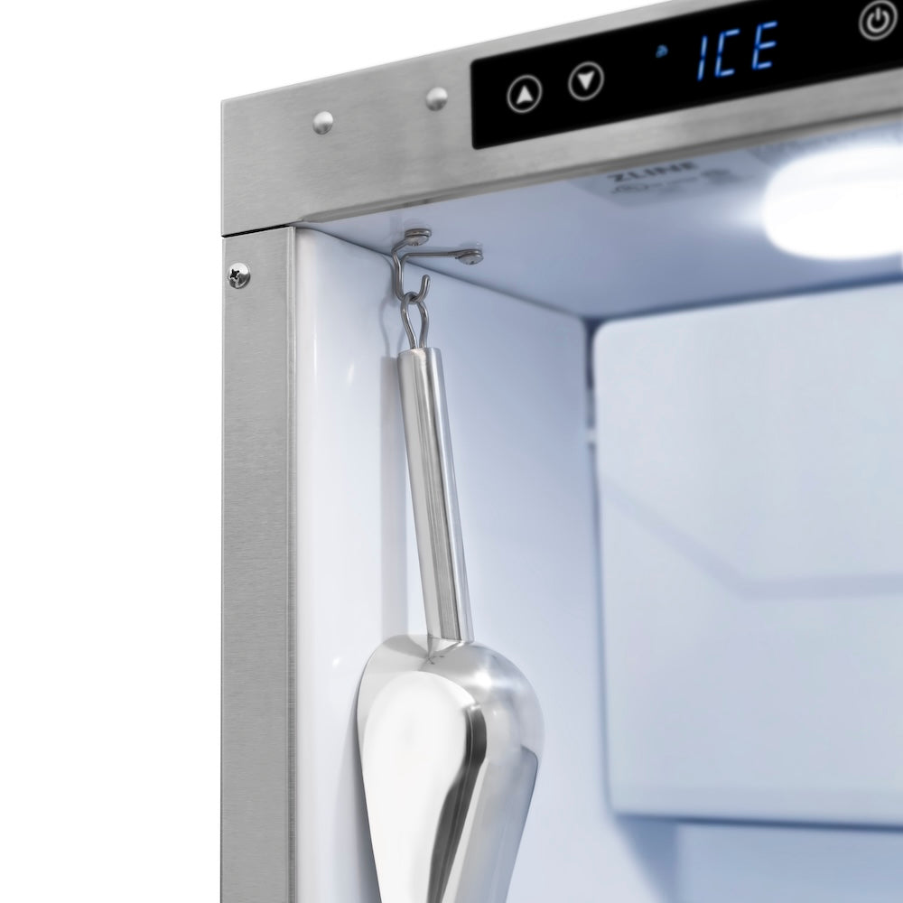 ZLINE Autograph Edition Touchstone 15-inch ice maker in black matte and champagne bronze accents ICCDZ-BLM-15-CB, detail