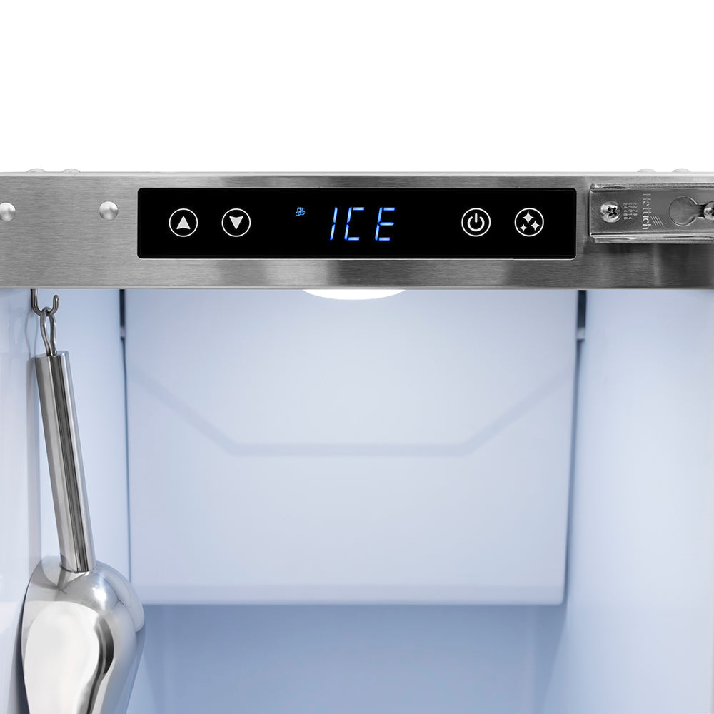 ZLINE Autograph Edition Touchstone 15-inch ice maker in stainless steel and champagne bronze accents ICCDZ-ST-15-KCB, detail