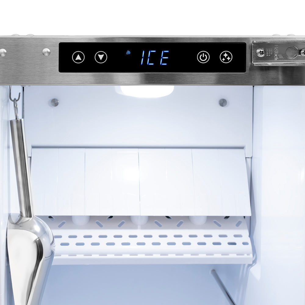 ZLINE Autograph Edition Touchstone 15-inch ice maker in stainless steel and polished nickel accents IGMDZ-ST-15-KPN, detail