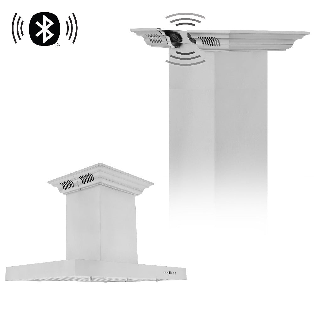 ZLINE CrownSound 30-inch range hood in stainless steel KE2ICRN-BT-30, view 4