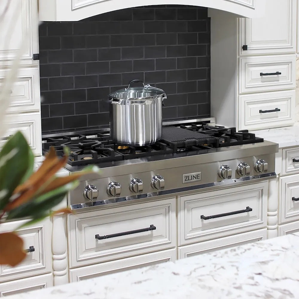 ZLINE Legacy 48-inch rangetop in stainless steel RT-BR-48, from above