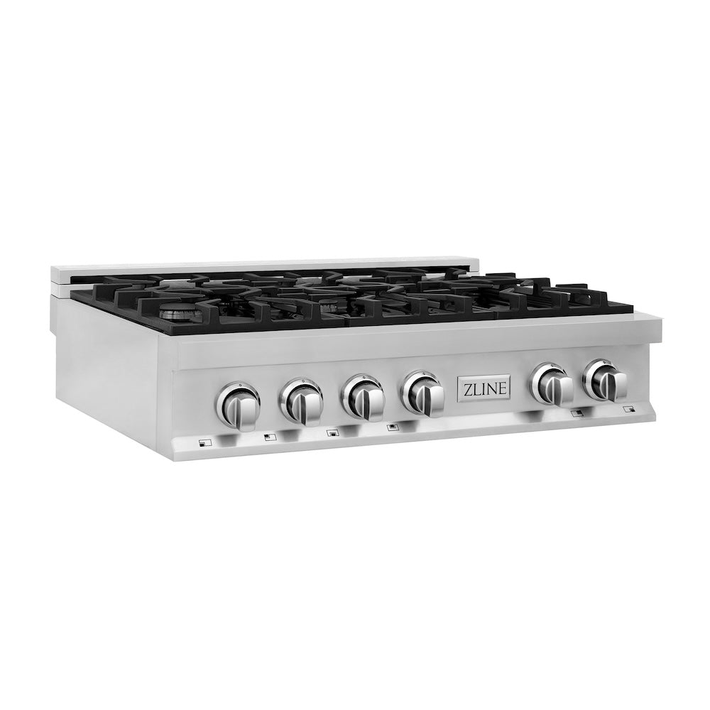 ZLINE Legacy 36-inch rangetop in stainless steel RT36, from above