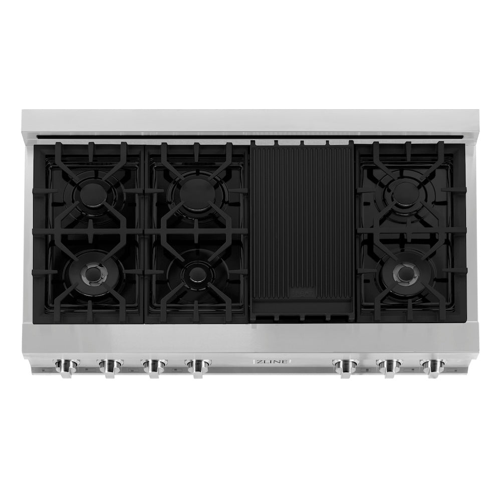 ZLINE Legacy 48-inch rangetop in stainless steel RT48, from above