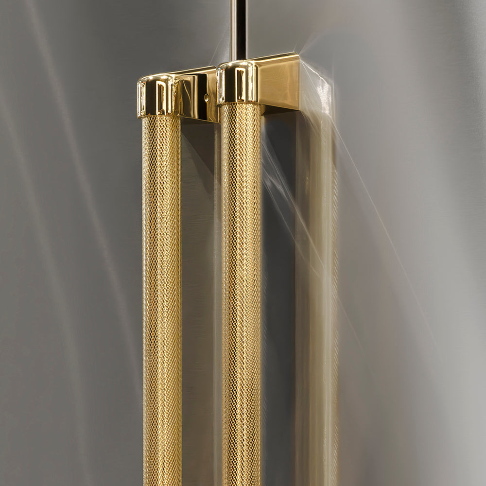 ZLINE Autograph Edition 36-inch refrigerator in fingerprint-resistant stainless steel with bright white interior and polished gold accents RFMZ-W-36-KG, detail
