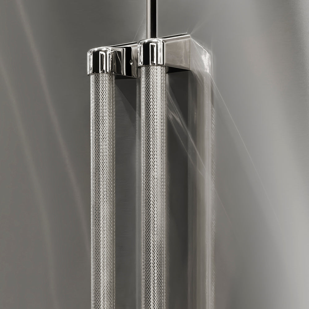ZLINE Autograph Edition 36-inch refrigerator in stainless steel with stainless steel interior and polished nickel accents SRBIVZ-30436KPN, detail