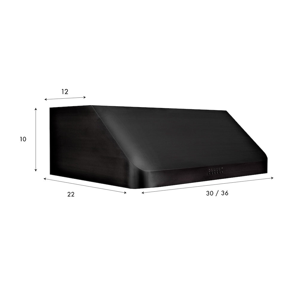 ZLINE 30-inch range hood in black stainless steel BS623-30, view 7
