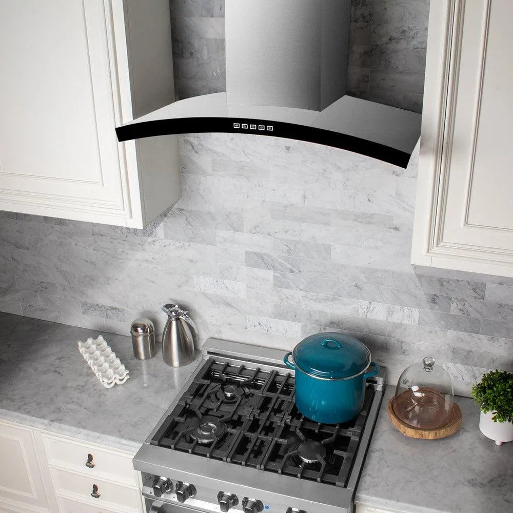 ZLINE Convertible Vent 36-inch range hood in stainless steel KN6-36, from above