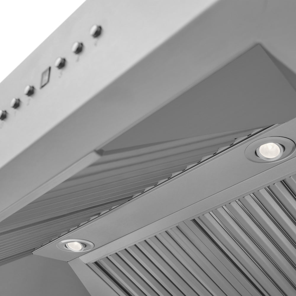 ZLINE Professional 30-inch range hood in stainless steel 697-30, detail