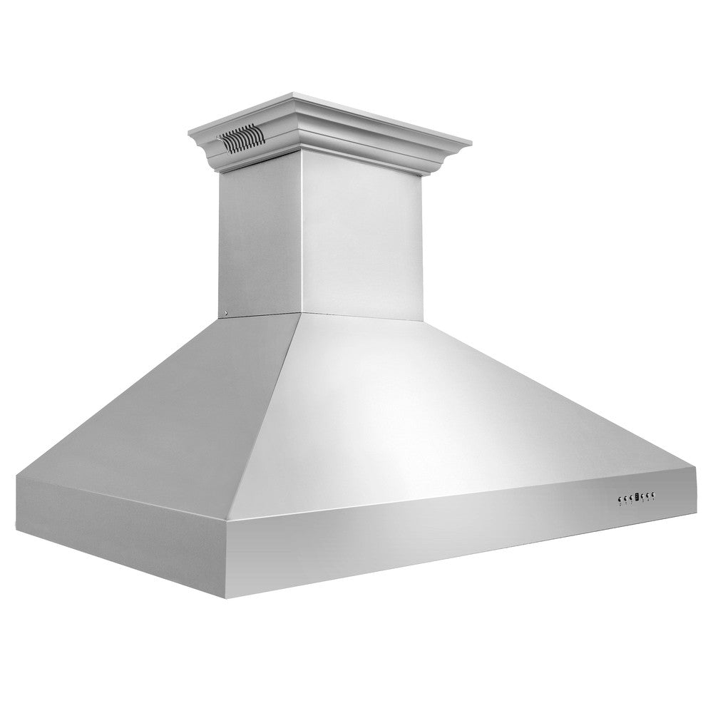 ZLINE Professional 54-inch range hood in stainless steel 697CRN-BT-54, side view