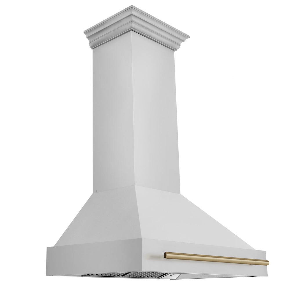 ZLINE Autograph Edition 36-inch range hood in stainless steel and champagne bronze accents 8654STZ-36-CB