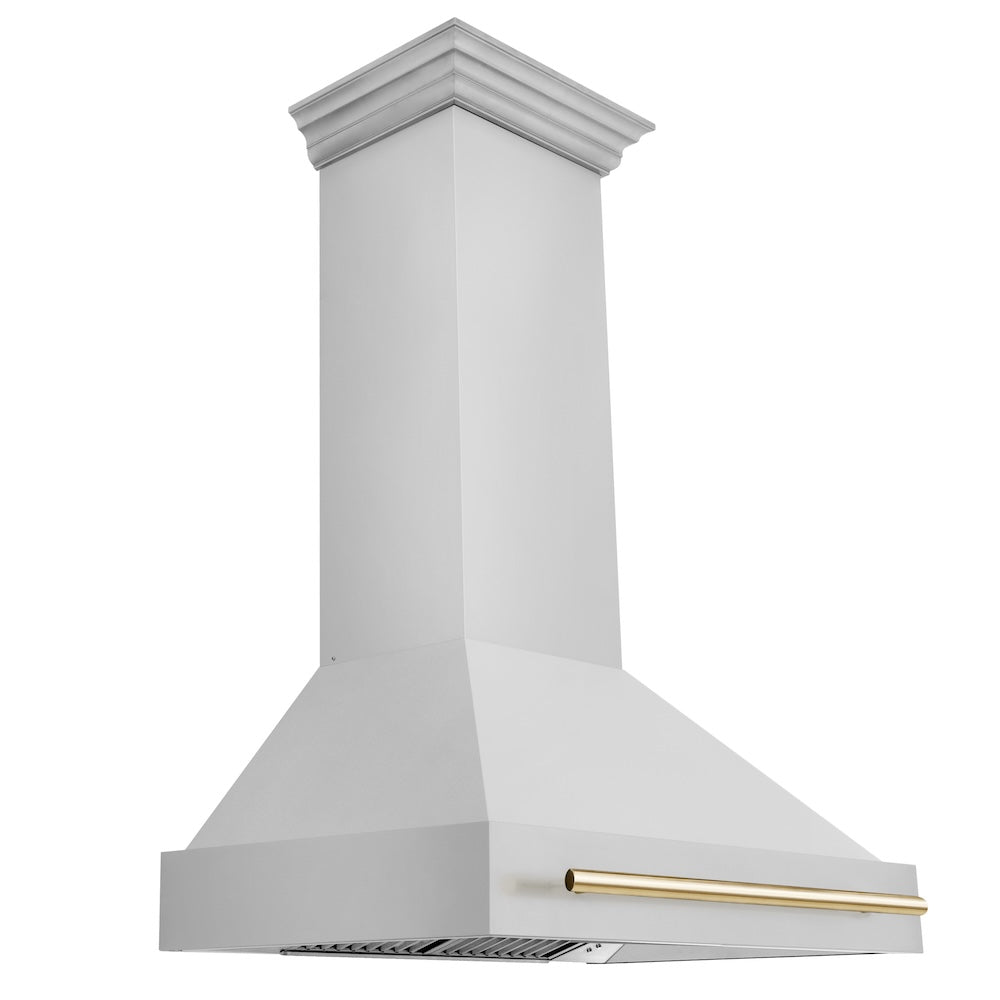 ZLINE Autograph Edition 36-inch range hood in stainless steel and polished gold accents 8654STZ-36-G