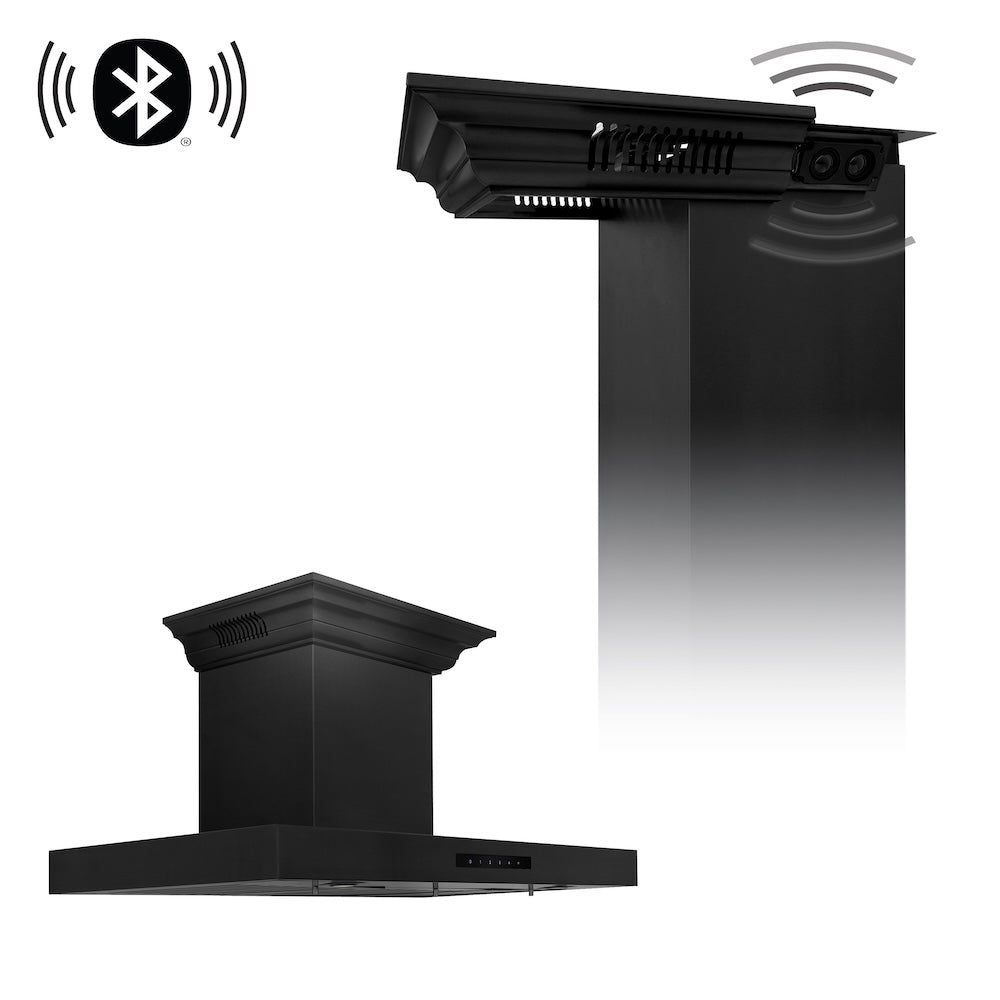 ZLINE CrownSound 36-inch range hood in black stainless steel BSKENCRN-BT-36