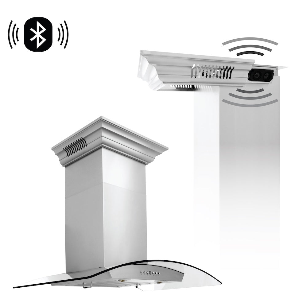 ZLINE CrownSound 36-inch range hood in stainless steel KZCRN-BT-36