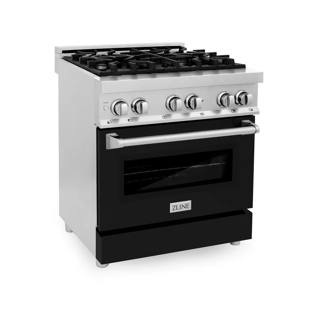ZLINE Legacy 30-inch range in stainless steel with black matte door RA-BLM-30