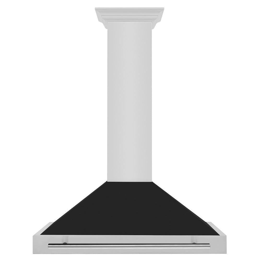 ZLINE 36-inch range hood in black matte KB4STX-BLM-36, front view