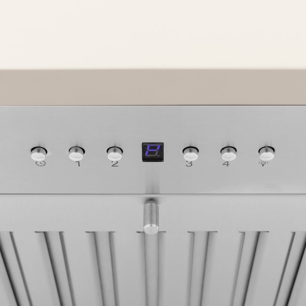 ZLINE Wooden 30-inch range hood in cottage white KPTT-30, detail
