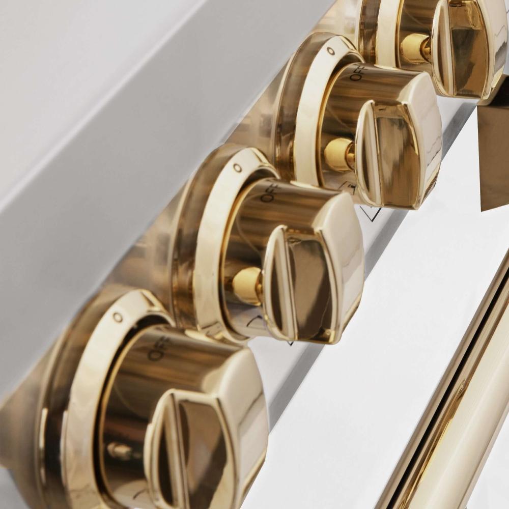 ZLINE Autograph Edition Legacy 48-inch range in stainless steel with white matte door and polished gold accents RAZ-WM-48-G, view 5
