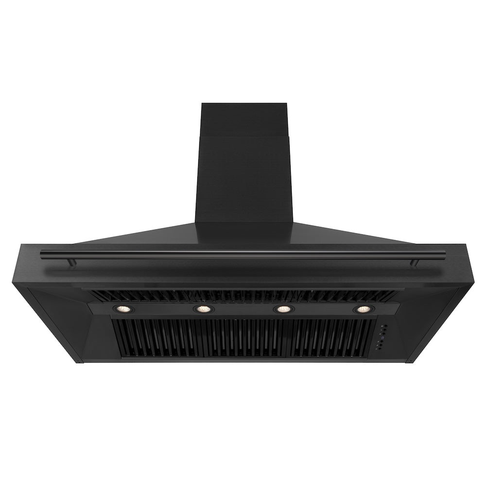 ZLINE 48-inch range hood in black stainless steel BS655-48-BS, front view