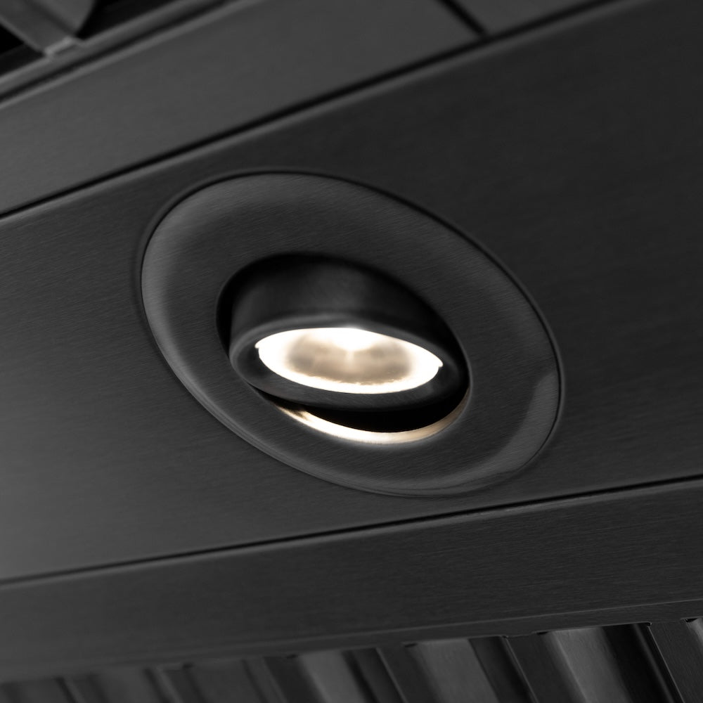 ZLINE Autograph Edition 36-inch range hood in black stainless steel and champagne bronze accents BS655Z-36-CB, view 5