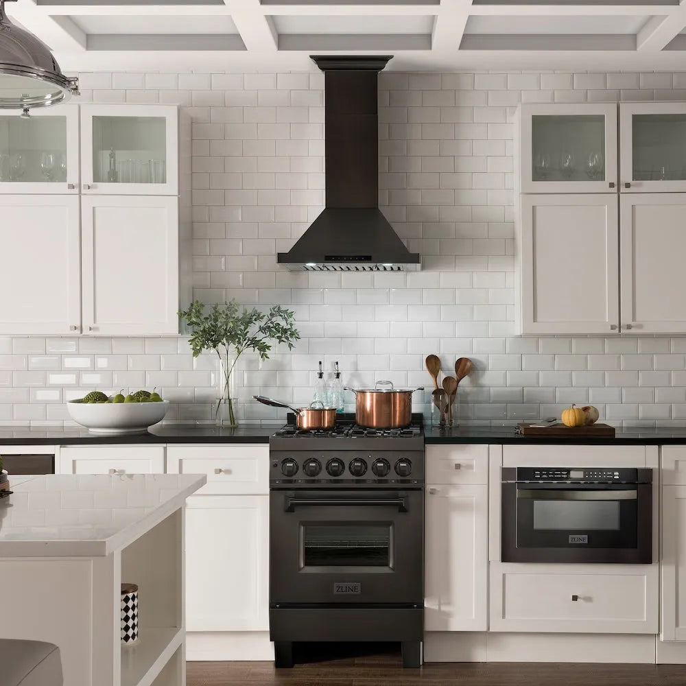 ZLINE CrownSound 24-inch range hood in black stainless steel BSKBNCRN-BT-24, view 2