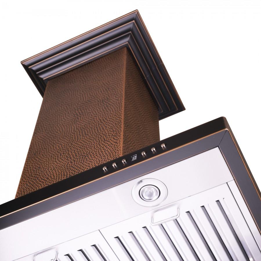 ZLINE Designer 30-inch range hood in hand-hammered copper 8GL2HI-30, view 4