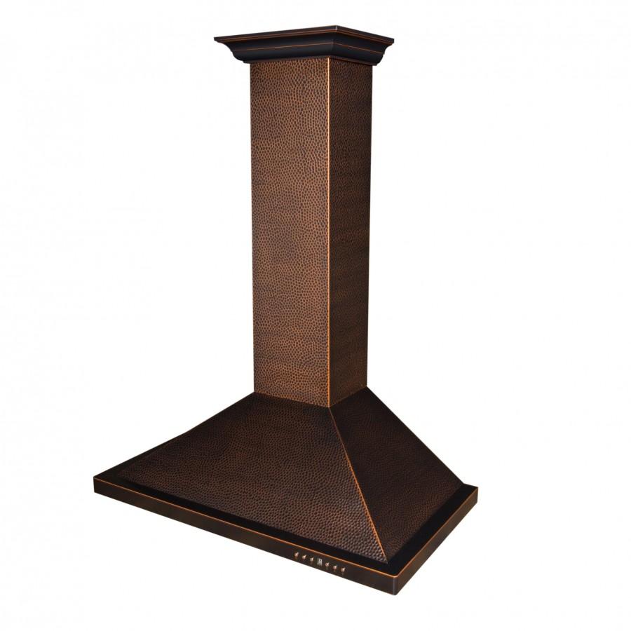 ZLINE Designer 36-inch range hood in hand-hammered copper 8KBH-36, view 3