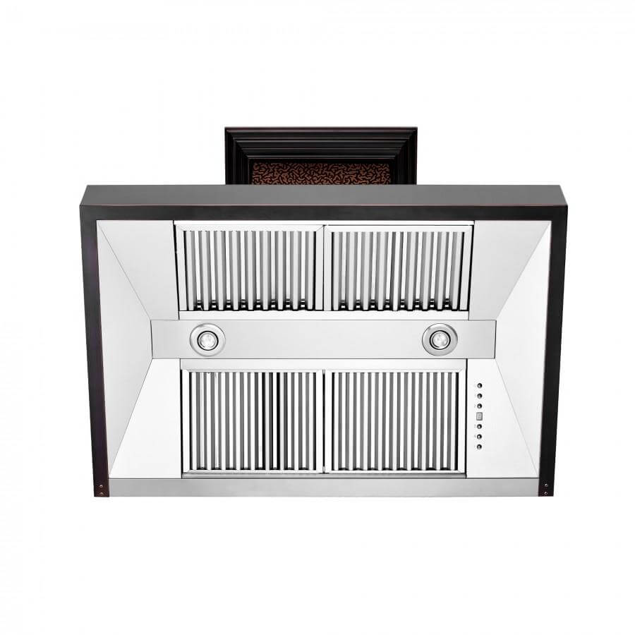 ZLINE Designer 48-inch range hood in hand-hammered copper 655-HBXXX-48, view 3