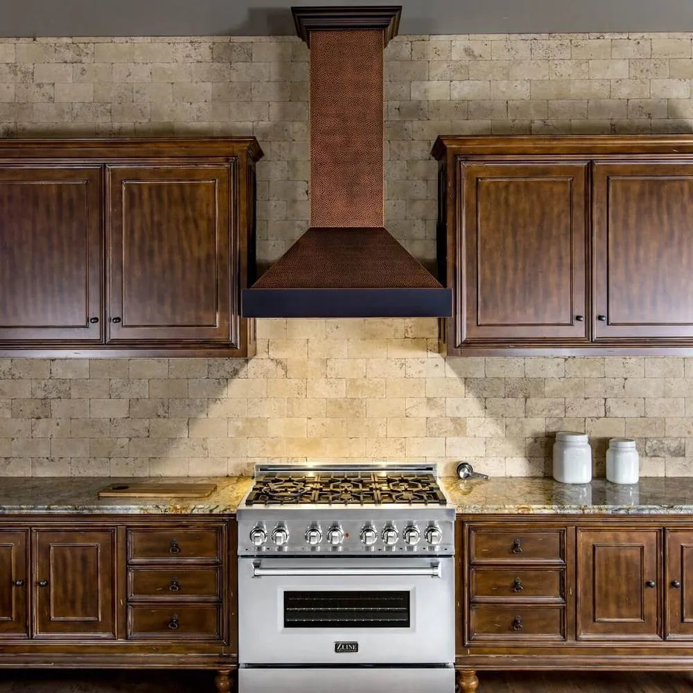 ZLINE Designer 36-inch range hood in hand-hammered copper 655-HBXXX-36, view 2