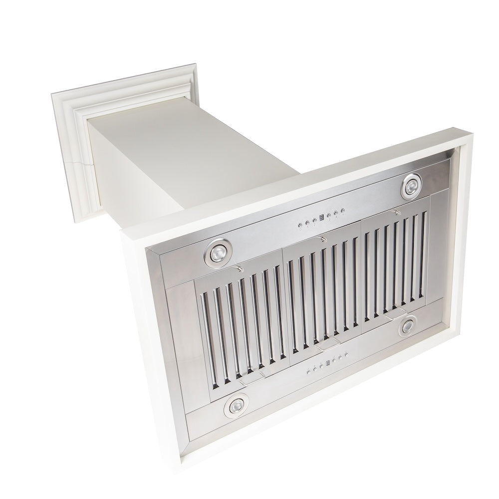 ZLINE Convertible Vent 36-inch range hood in cottage white KBITT-36, side view