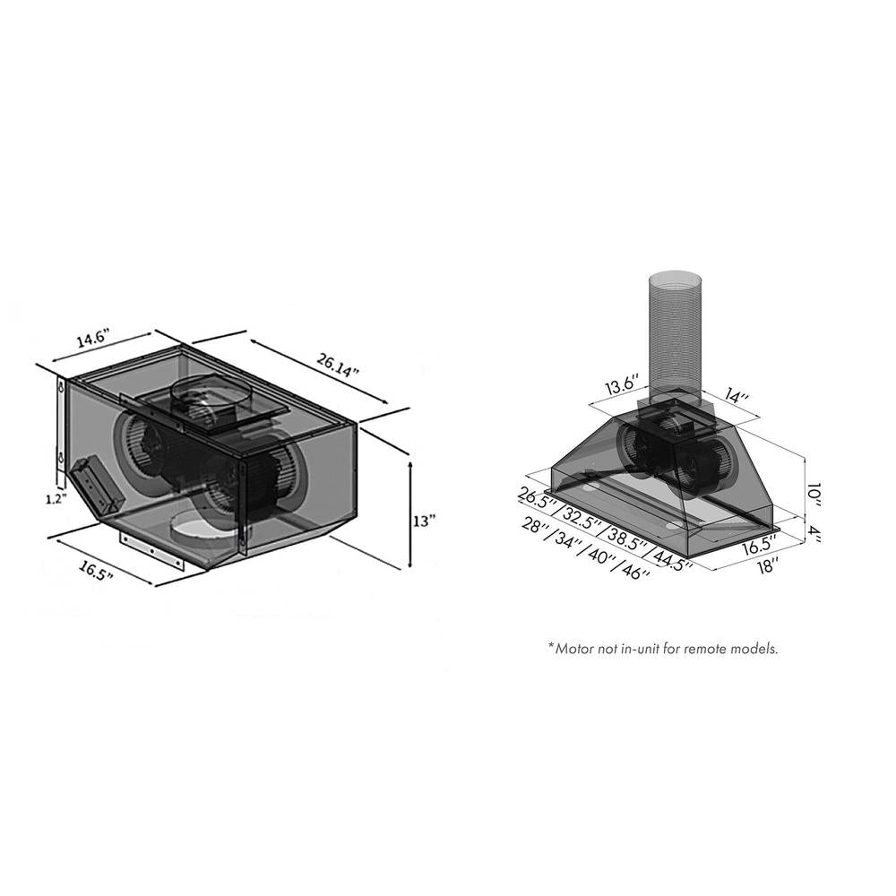 ZLINE Remote Blower 28-inch range hood in stainless steel 698-RD-28, view 7