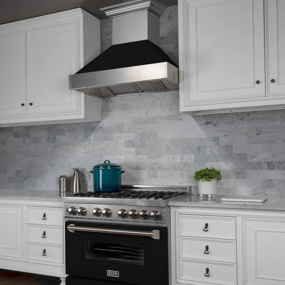 ZLINE 48-inch range hood in satin stainless steel 8654BLM-48, view 2