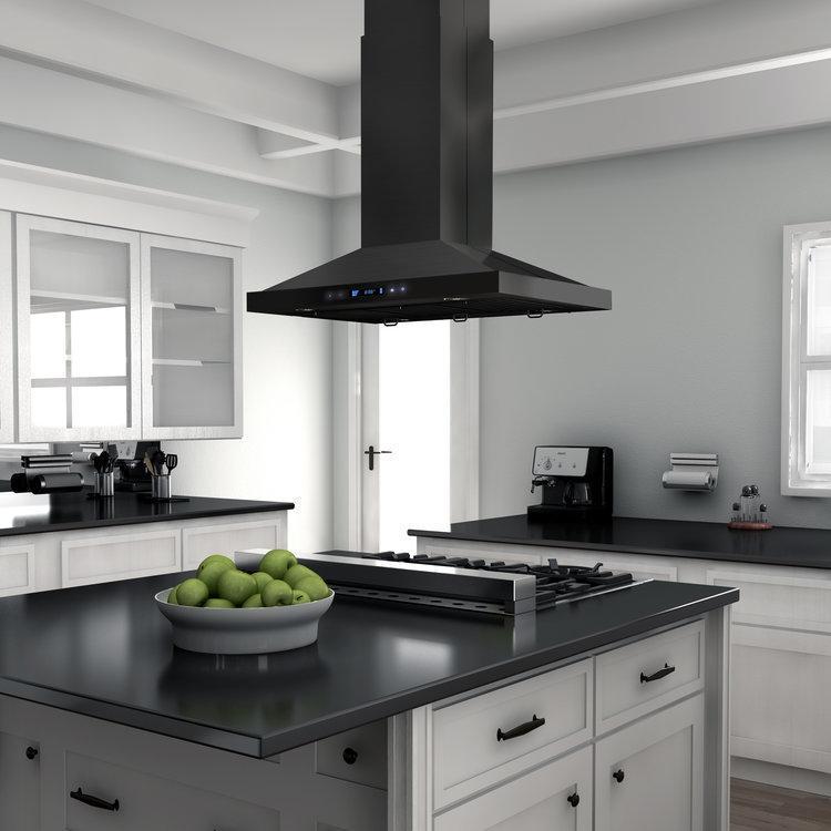 ZLINE Convertible Vent 42-inch range hood in black stainless steel BSGL2IN-42, view 7