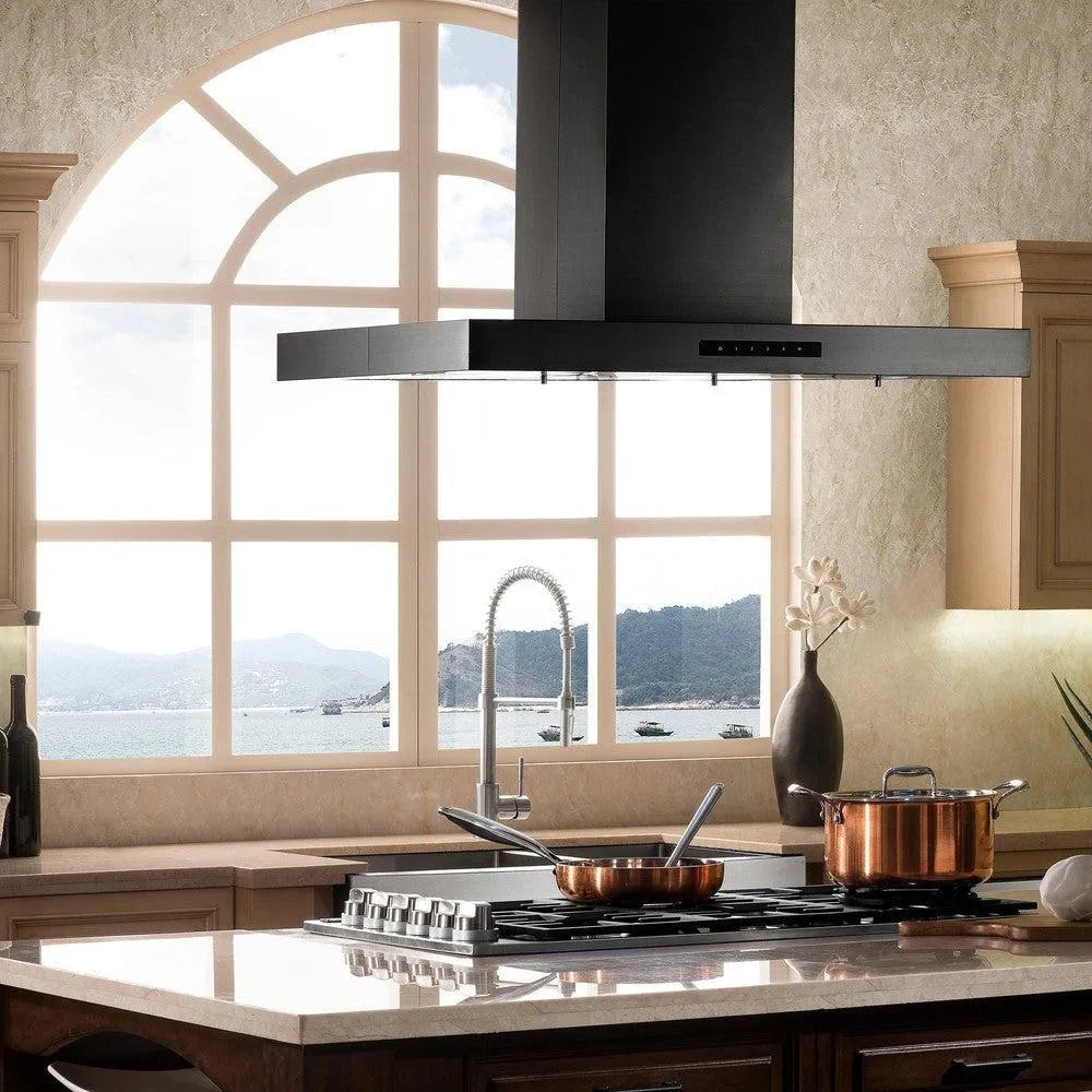 ZLINE 36-inch range hood in black stainless steel BSKE2IN-36, view 2
