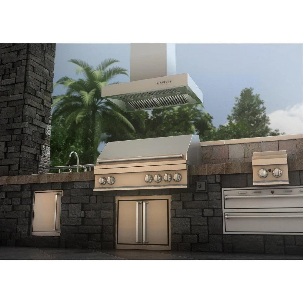 ZLINE Outdoor 36-inch range hood in stainless steel KECOMI-304-36, view 7
