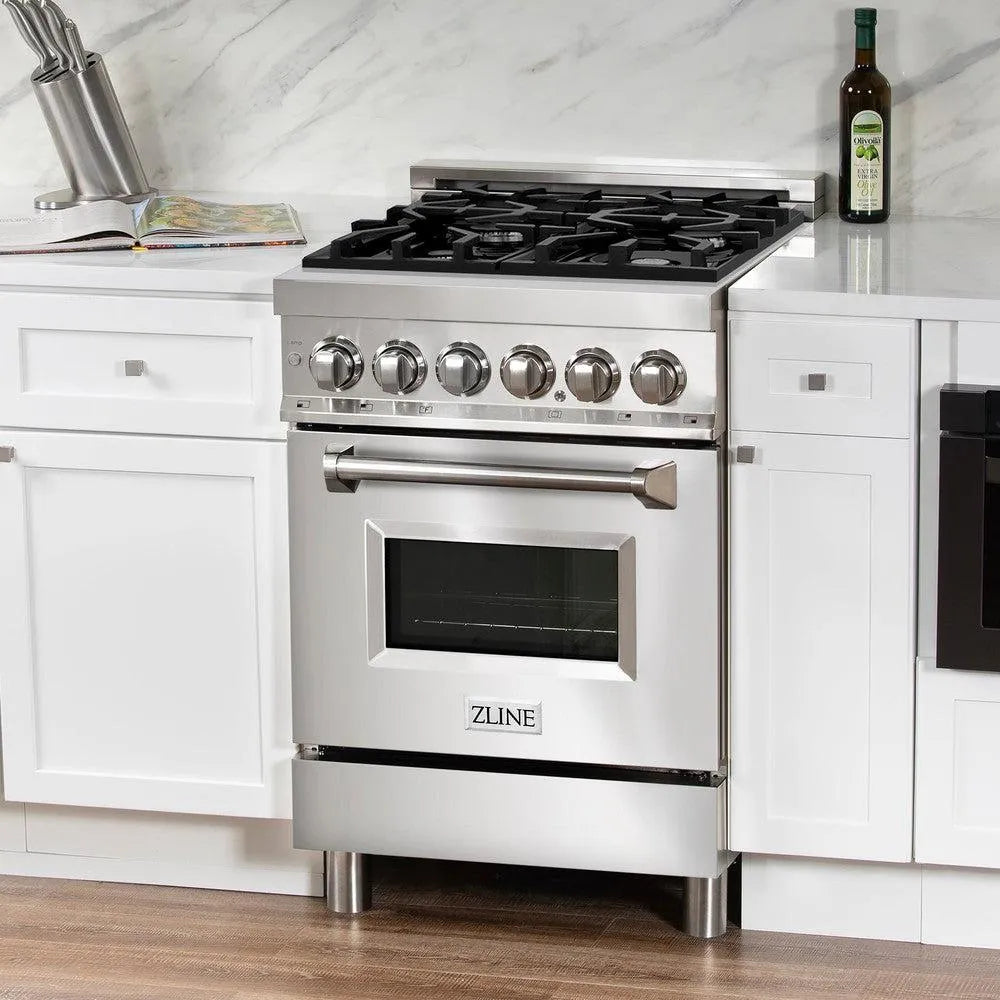 ZLINE Legacy 24-inch range in stainless steel RA24, side view