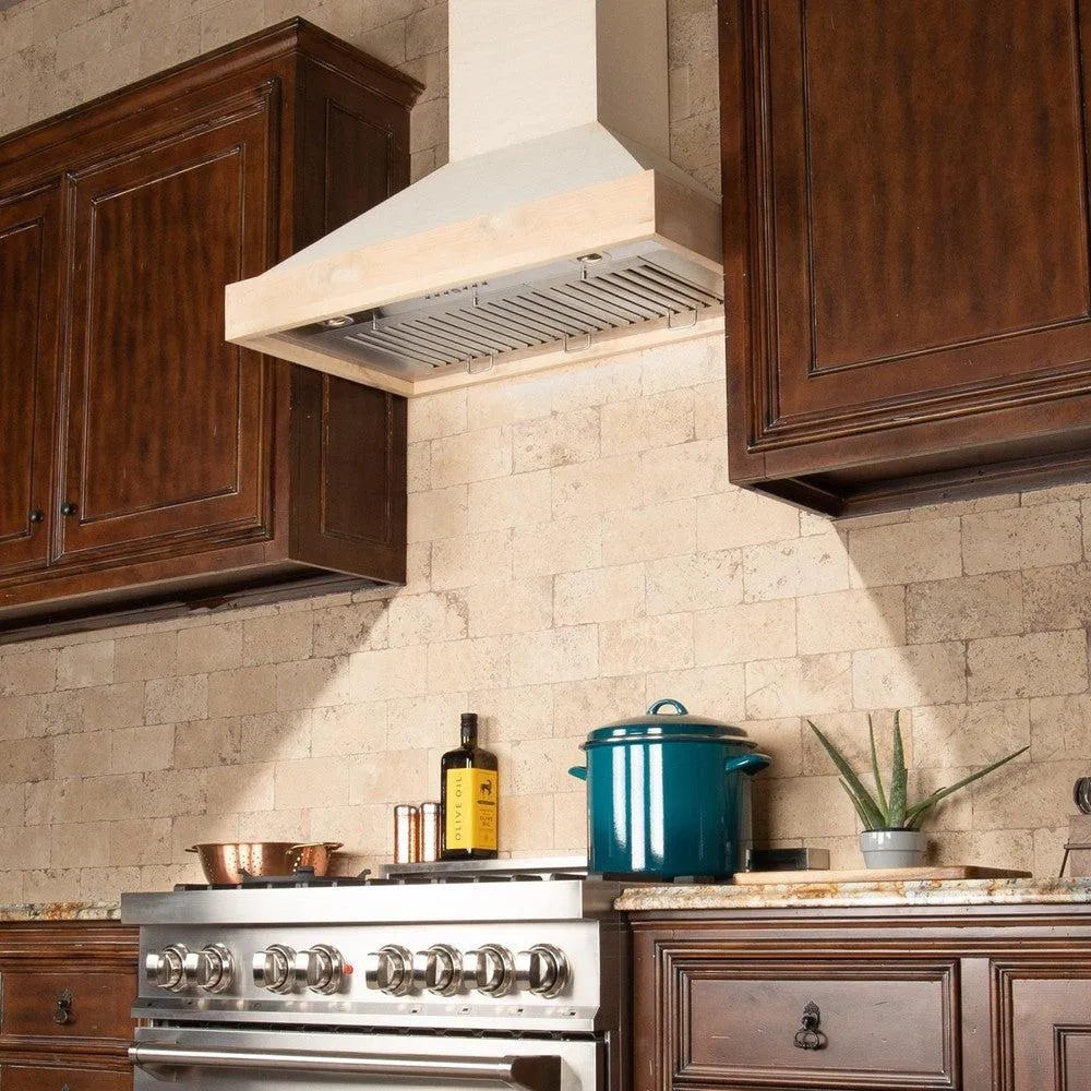 ZLINE Wooden 48-inch range hood in unfinished wood KBUF-48, view 4
