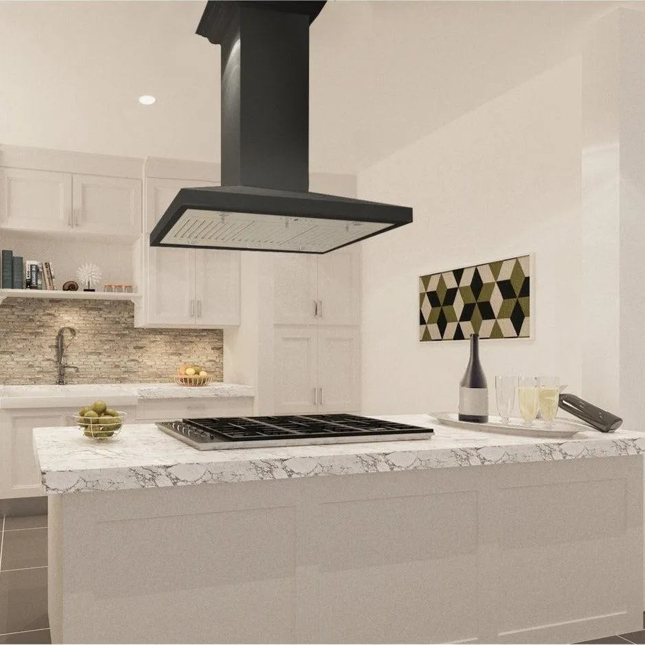 ZLINE Convertible Vent 30-inch range hood in black KBICC-30, view 2