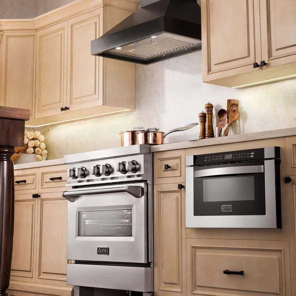 ZLINE Convertible Vent 36-inch range hood in black KBCC-36, view 2