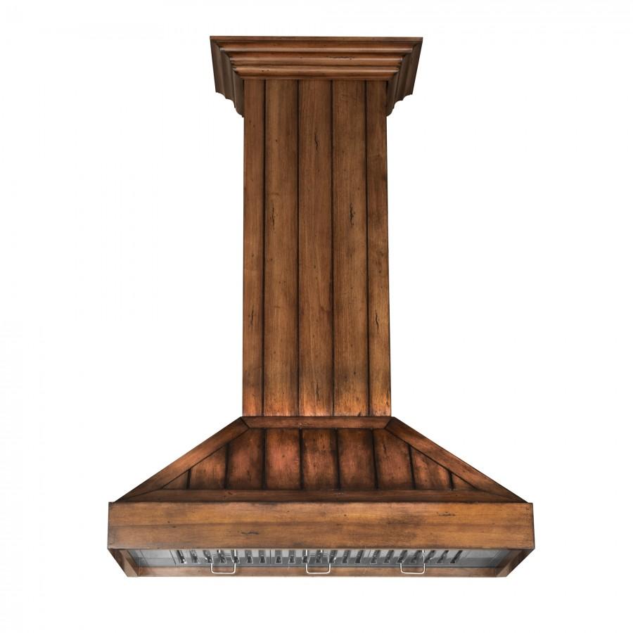ZLINE Wooden 36-inch range hood in rustic light KPLL-36, view 3