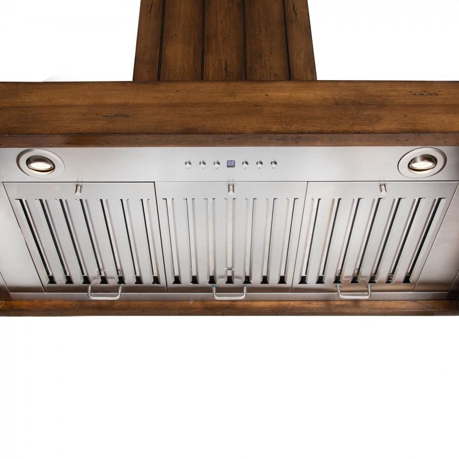 ZLINE Wooden 30-inch range hood in rustic light KPLL-30, view 7