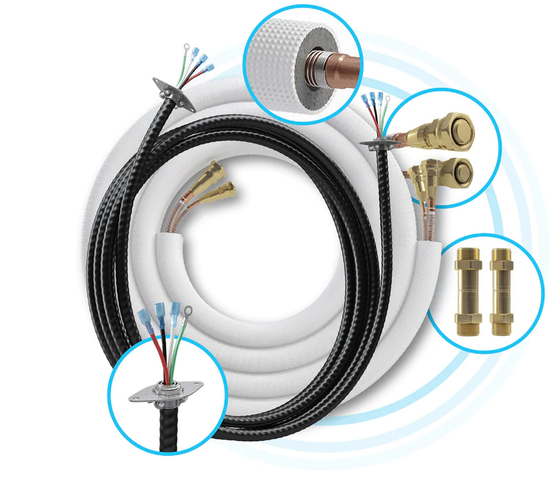 Lineset for MRCOOL DIY 4th Gen 2-Zone 18,000 BTU 21 SEER (9K + 9K) Ductless Mini Split AC and Heat Pump with Ceiling Cassettes